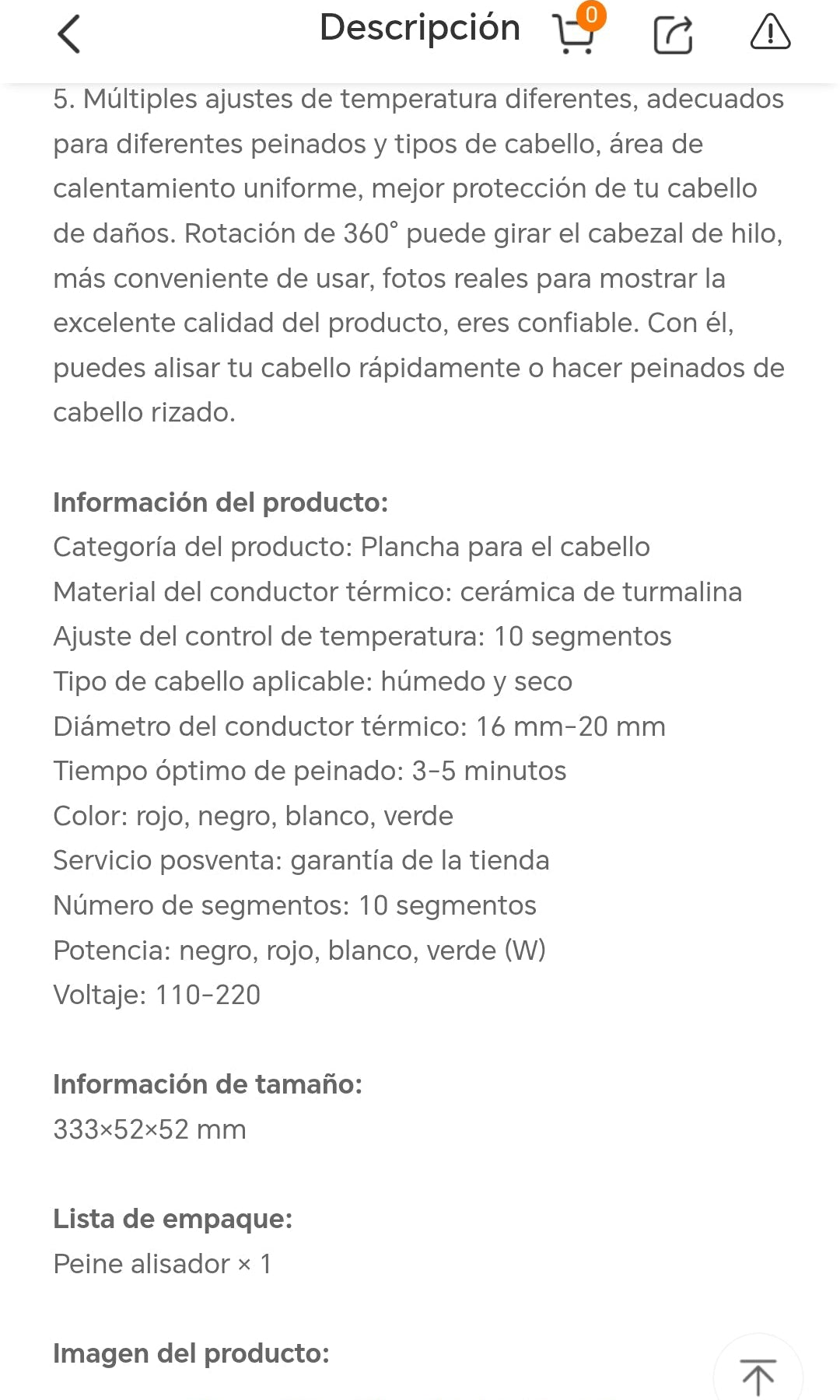 Peine Alisador Profesional de Cerámica — Turmalina con Protección Térmica