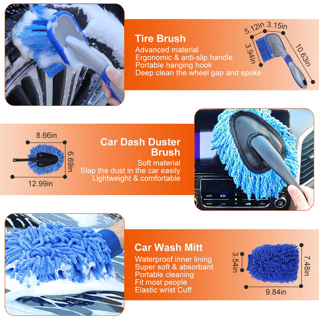 Kit de Brochas para Detailing de Auto — 26 Piezas Interior y Exterior