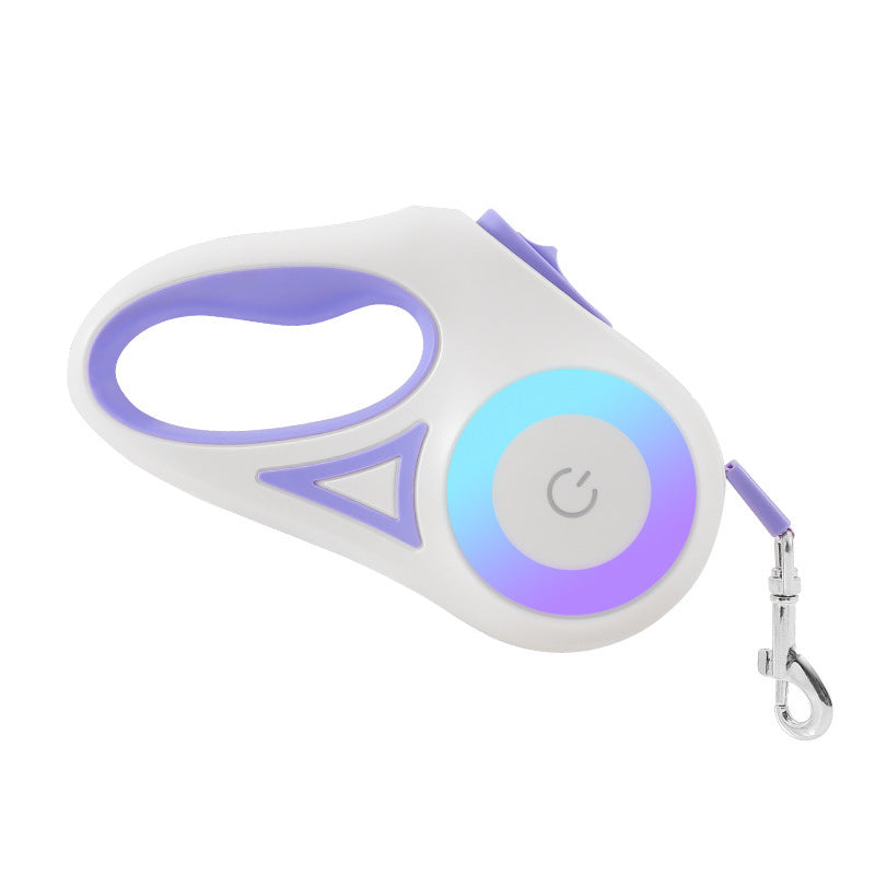 Correa Retráctil para Perros y Gatos con Collar y Luz LED – Pequeños y Medianos