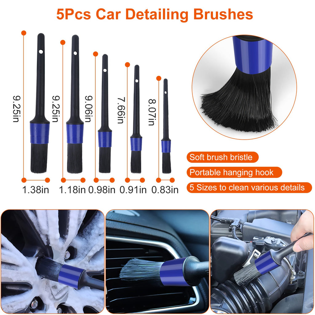 Kit de Brochas para Detailing de Auto — 26 Piezas Interior y Exterior
