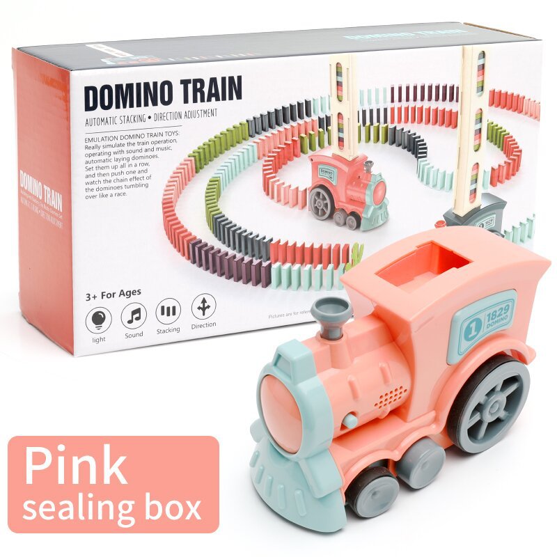 Tren de Dominó Eléctrico para Bebés y Niños — Bloques de Construcción con Luz
