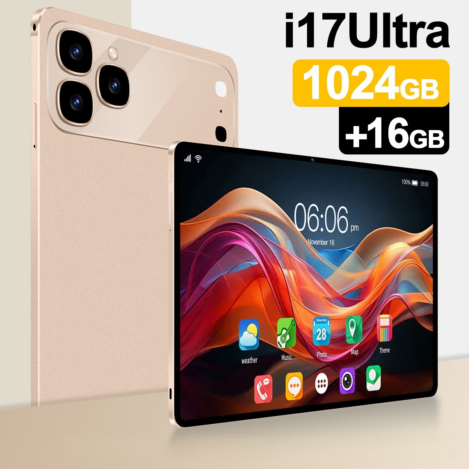 Tablet Portátil Minimalista — Pantalla Grande, Diseño Compacto