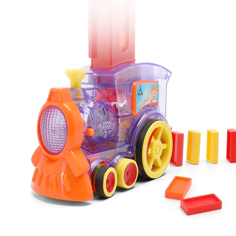 Tren de Dominó Eléctrico para Bebés y Niños — Bloques de Construcción con Luz