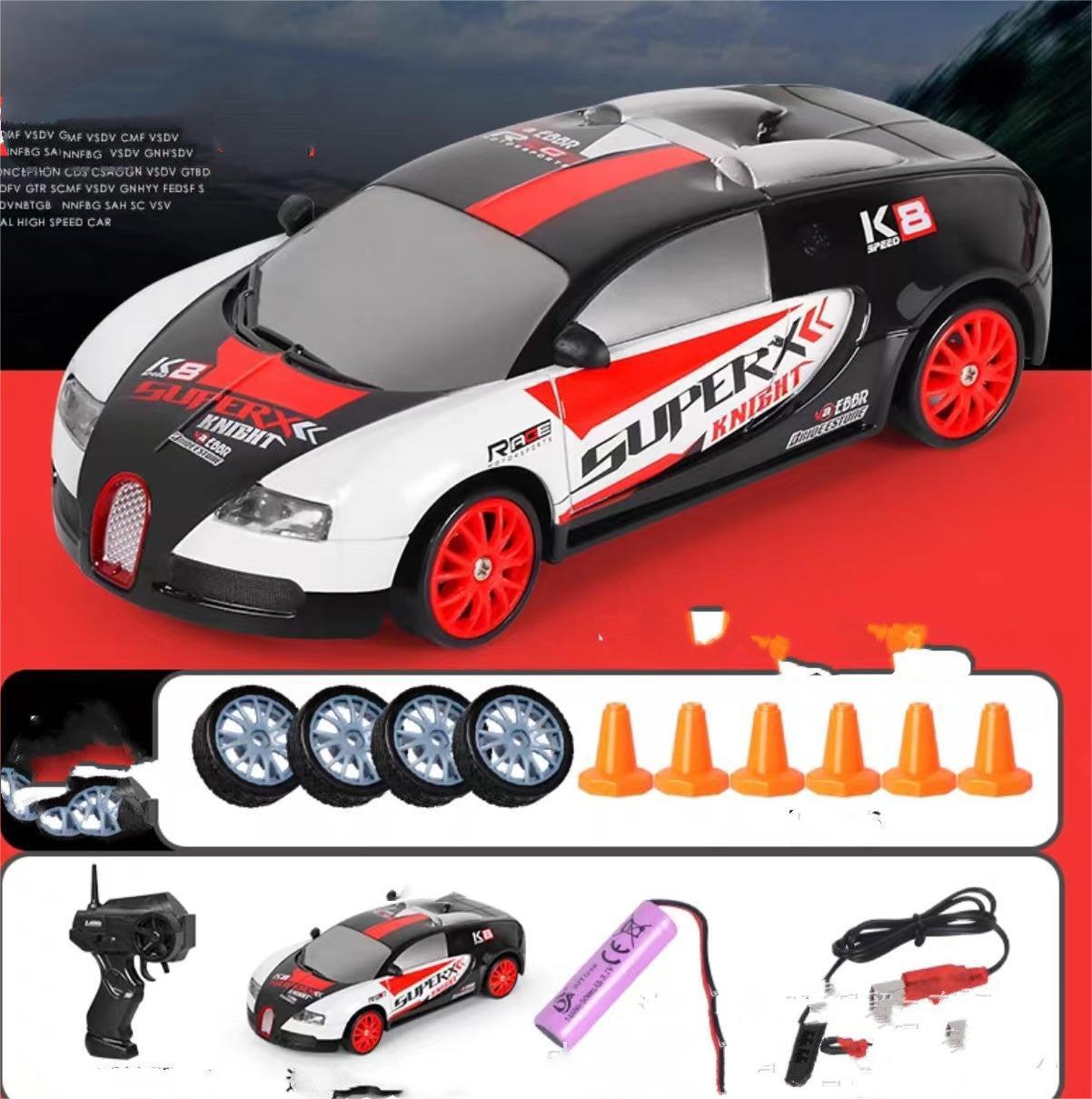 Carro RC Drift 4WD 2.4G – Modelo GTR AE86 Control Remoto para Niños