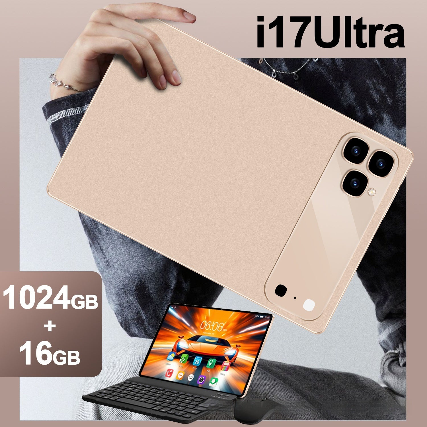 Tablet Portátil Minimalista — Pantalla Grande, Diseño Compacto