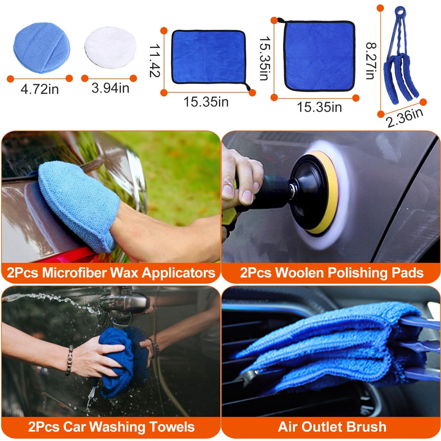 Kit de Brochas para Detailing de Auto — 26 Piezas Interior y Exterior