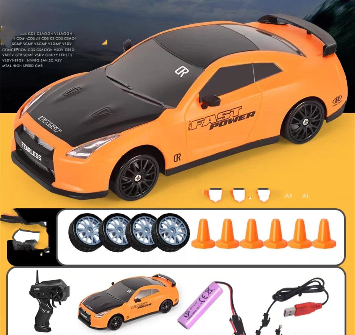 Carro RC Drift 4WD 2.4G – Modelo GTR AE86 Control Remoto para Niños