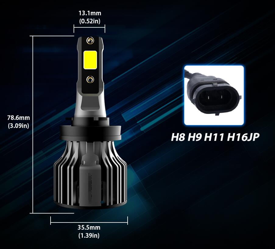 Kit de Bombillas LED 6000K para Faros de Auto — Luz Blanca de Alta Potencia