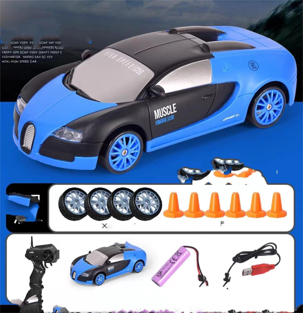Carro RC Drift 4WD 2.4G – Modelo GTR AE86 Control Remoto para Niños