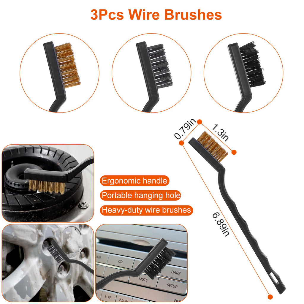 Kit de Brochas para Detailing de Auto — 26 Piezas Interior y Exterior