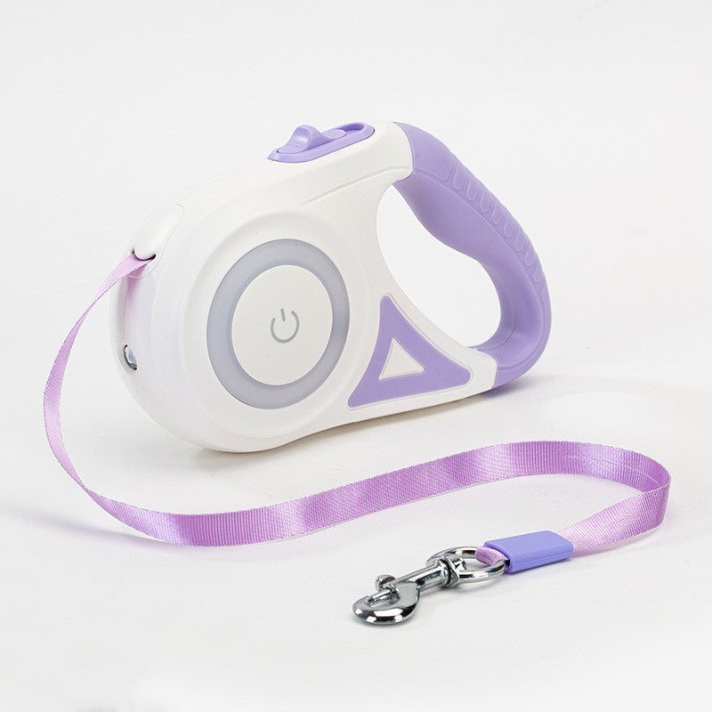 Correa Retráctil para Perros y Gatos con Collar y Luz LED – Pequeños y Medianos