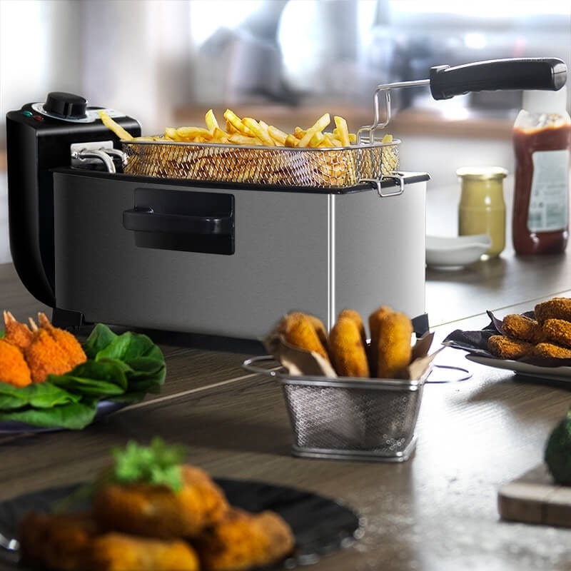 Freidora Electromecánica 3L para el Hogar — Papas Fritas Perfectas