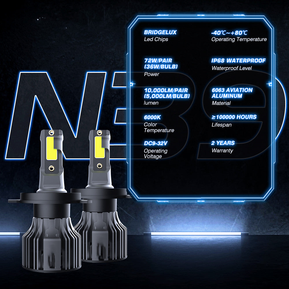 Kit de Bombillas LED 6000K para Faros de Auto — Luz Blanca de Alta Potencia