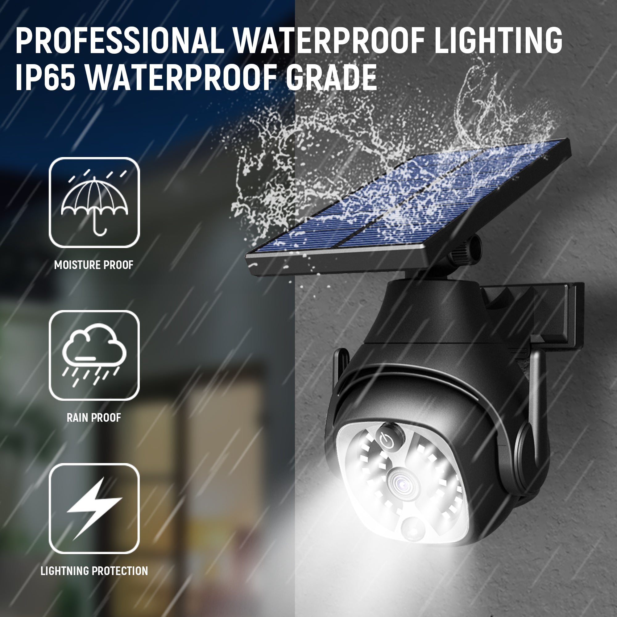 Luces Solares para Exterior y Patio — Sensor de Movimiento Impermeable