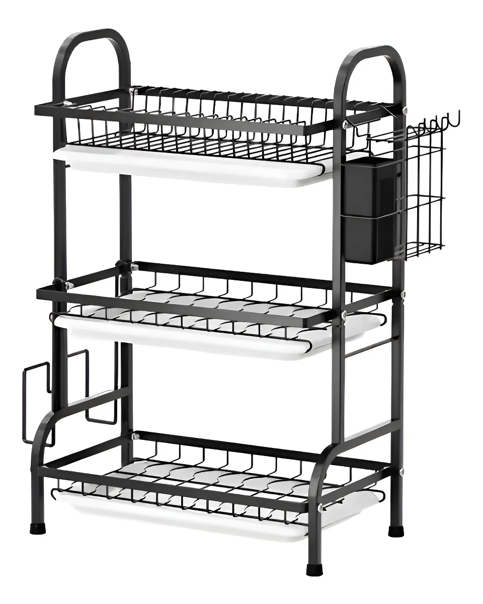 Escurridor De Platos 3 Niveles con Porta Utensilios