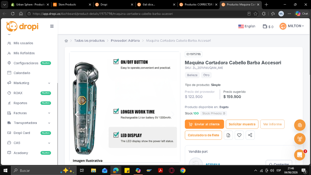 Máquina Cortadora Cabello y Barba con Accesorios